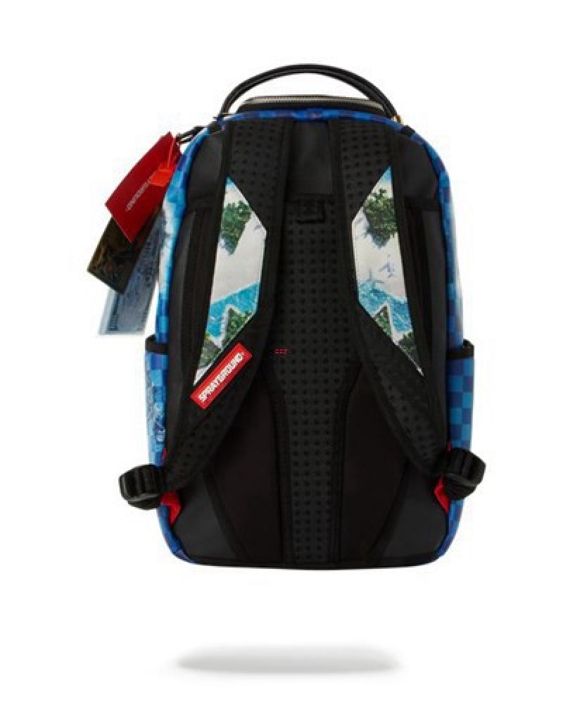 Blue Sprayground Republic Of Shark Island Backpacks | 95806-DVML