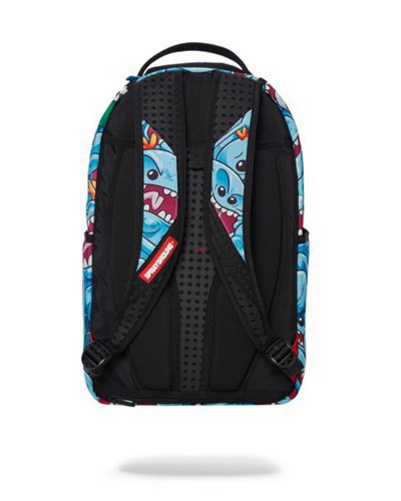 Blue Sprayground Rick & Morty Meseeks Crammed (Dlxr) Backpacks | 70239-XUKP