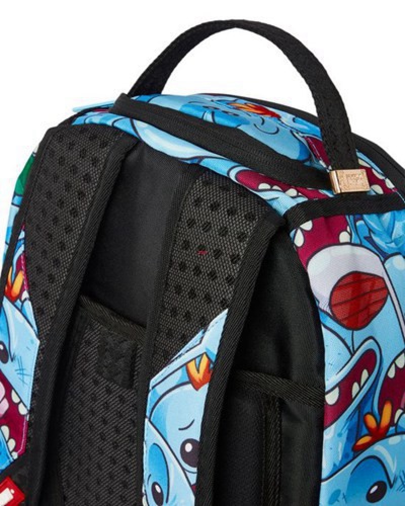 Blue Sprayground Rick & Morty Meseeks Crammed (Dlxr) Backpacks | 70239-XUKP