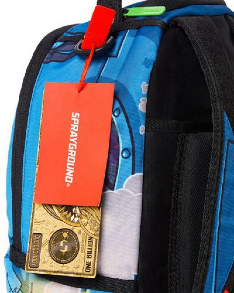 Blue Sprayground Rick & Morty Napsack (Dlxr) Backpacks | 83679-CDAM