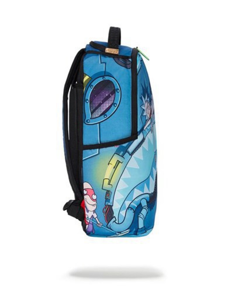 Blue Sprayground Rick & Morty Napsack (Dlxr) Backpacks | 83679-CDAM