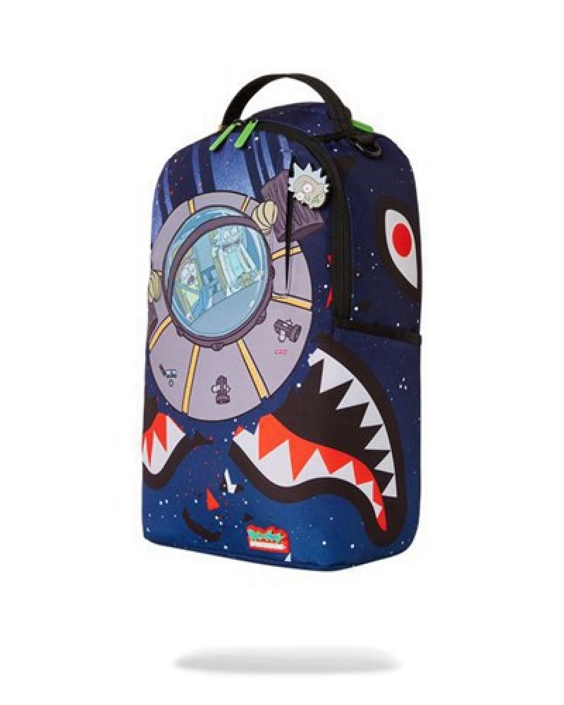 Blue Sprayground Rick & Morty Oops Backpacks | 03248-AJYF