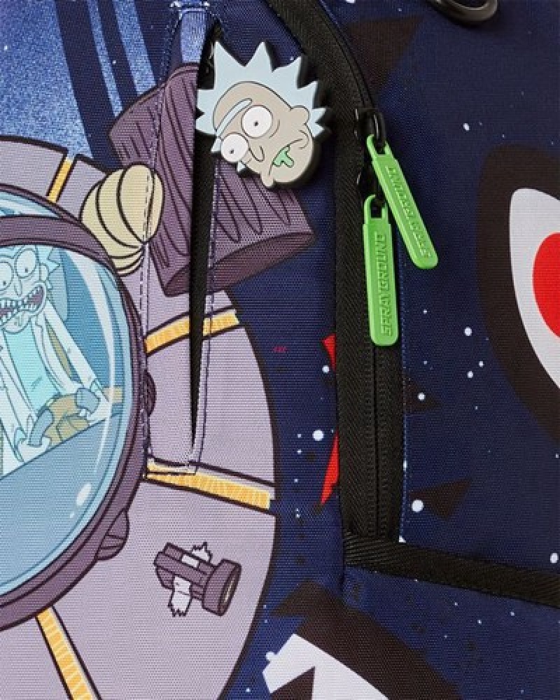 Blue Sprayground Rick & Morty Oops Backpacks | 03248-AJYF