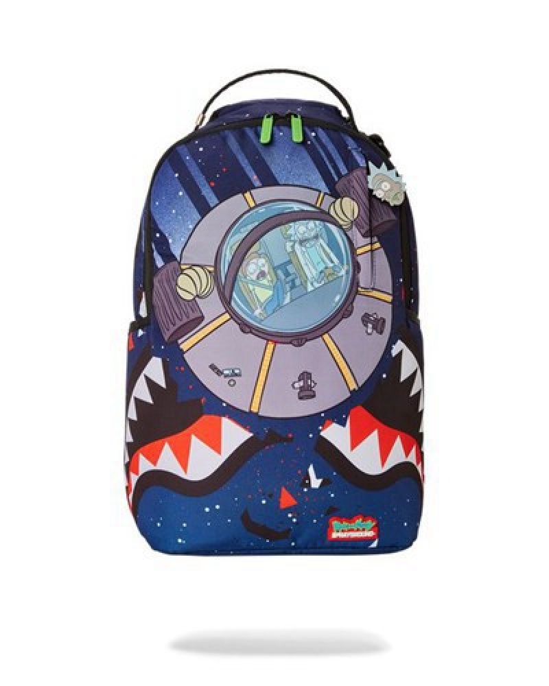 Blue Sprayground Rick & Morty Oops Backpacks | 03248-AJYF