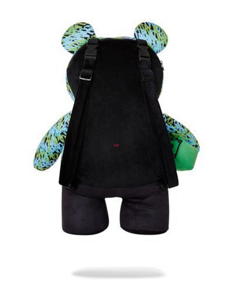 Blue Sprayground Rouge The Gawd Moneybear Teddybear Backpacks | 86213-JQVE