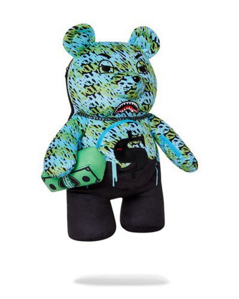 Blue Sprayground Rouge The Gawd Moneybear Teddybear Backpacks | 86213-JQVE