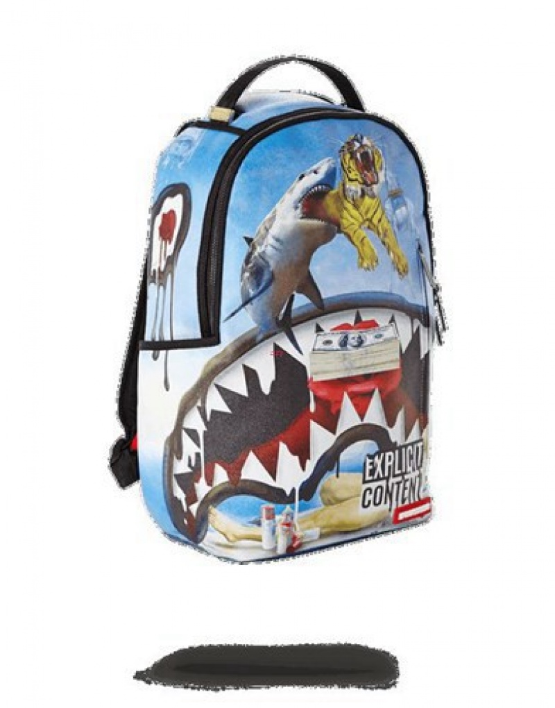 Blue Sprayground Salvador Sharky Backpacks | 54738-BHMN