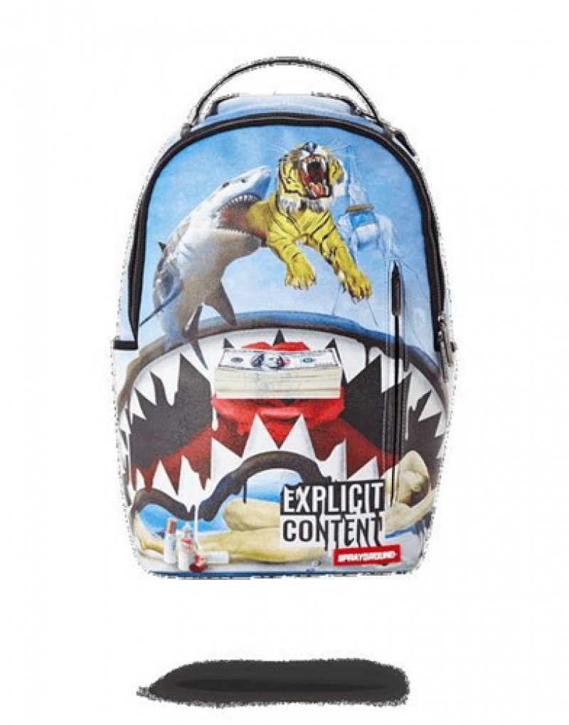 Blue Sprayground Salvador Sharky Backpacks | 54738-BHMN