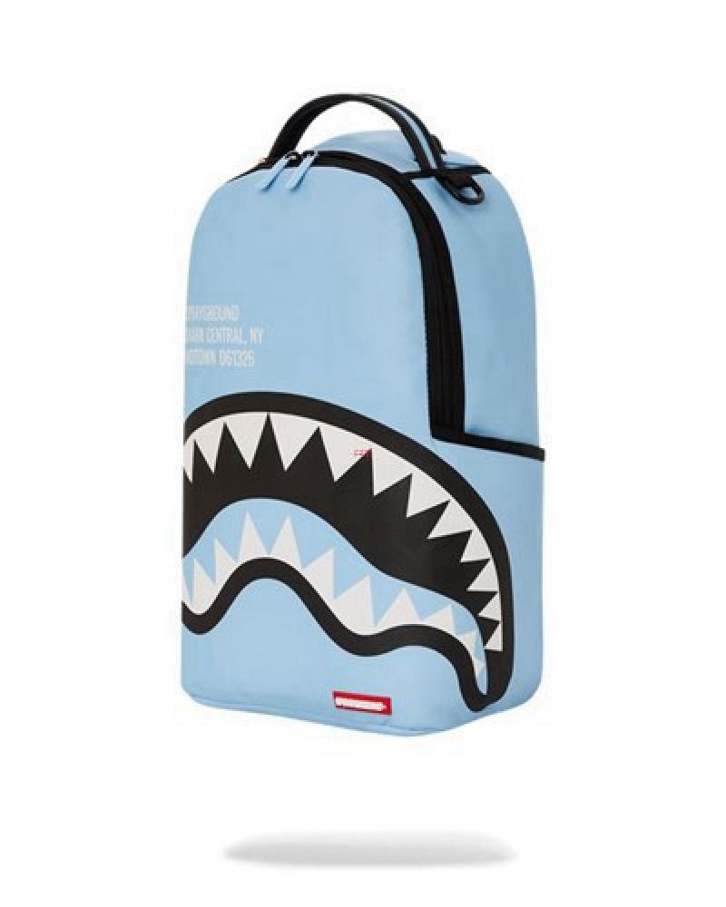 Blue Sprayground Shark Central (Dlxv) Backpacks | 42306-IDJX