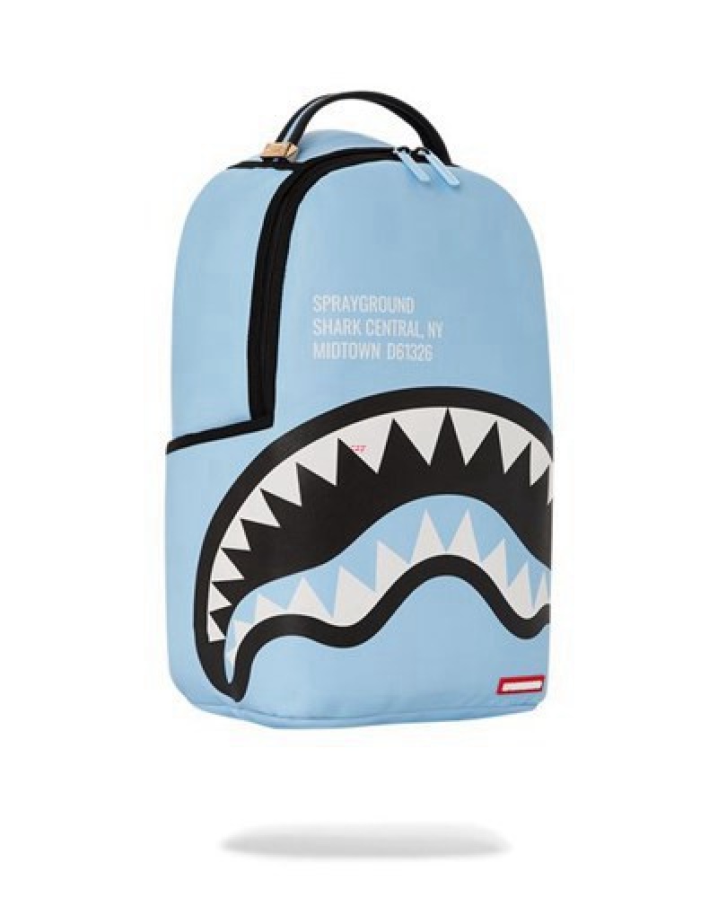 Blue Sprayground Shark Central (Dlxv) Backpacks | 42306-IDJX