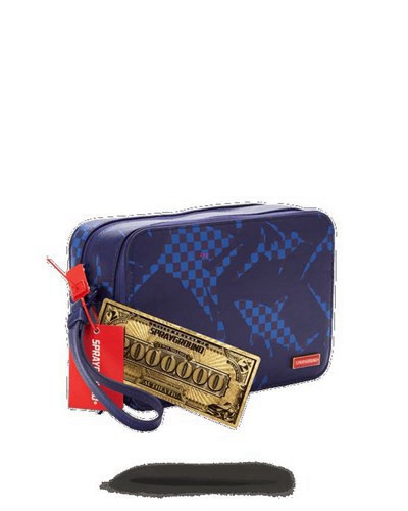 Blue Sprayground Shark Check Bags | 69081-RTKX