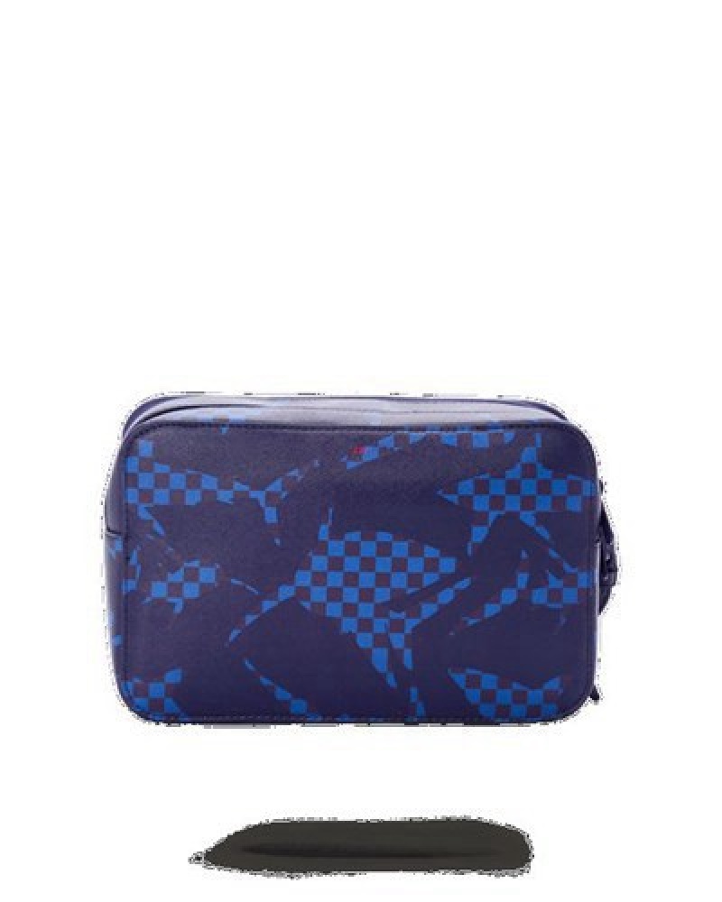 Blue Sprayground Shark Check Bags | 69081-RTKX