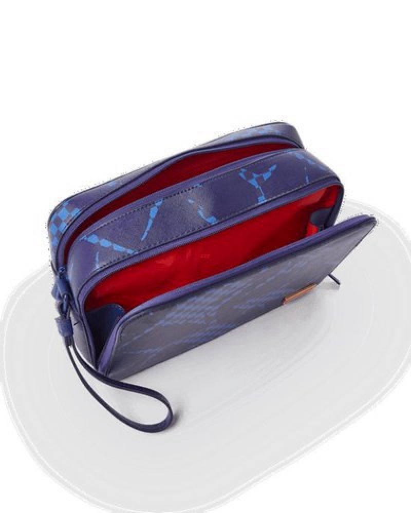 Blue Sprayground Shark Check Bags | 69081-RTKX