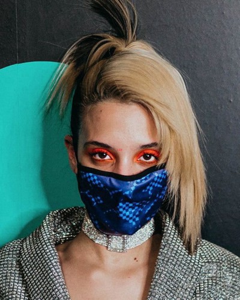 Blue Sprayground Shark Check Face Masks | 89201-OECB