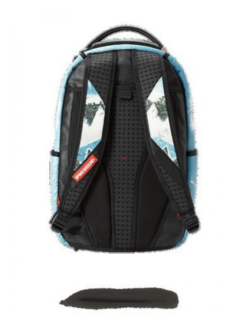 Blue Sprayground Shark Island Backpacks | 37980-KZSD