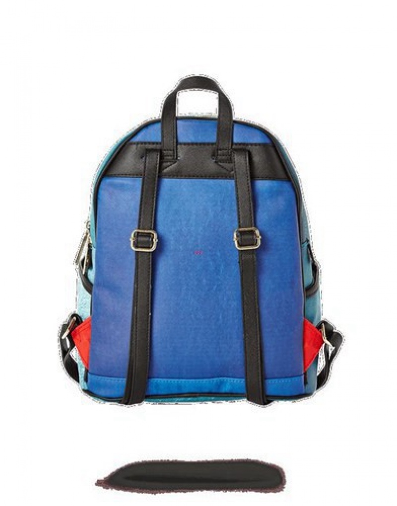 Blue Sprayground Shark Island Savage Backpacks | 45823-ZDVR