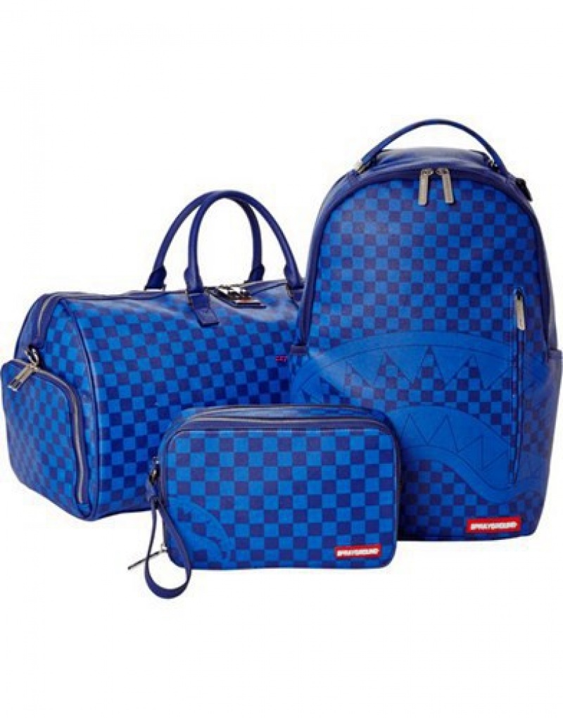 Blue Sprayground Shark Universe Aka Money Bags | 27948-IYSV