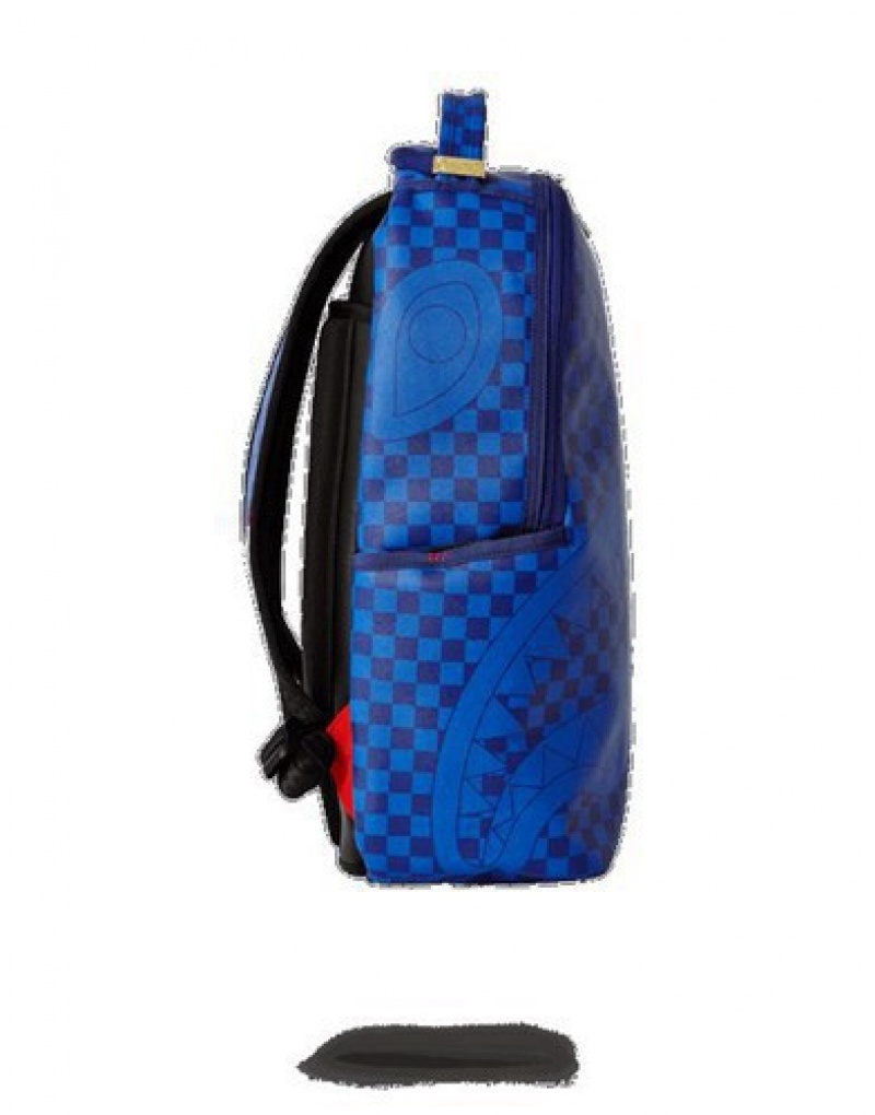 Blue Sprayground Shark Universe Backpacks | 02568-JFZB