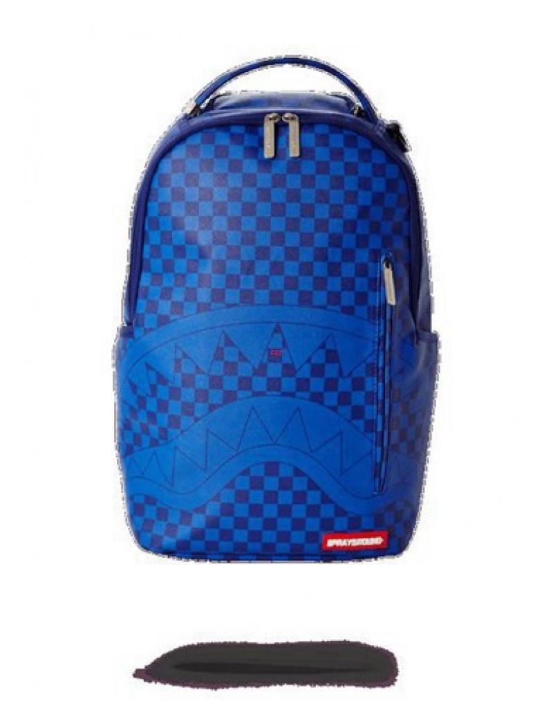 Blue Sprayground Shark Universe Backpacks | 02568-JFZB