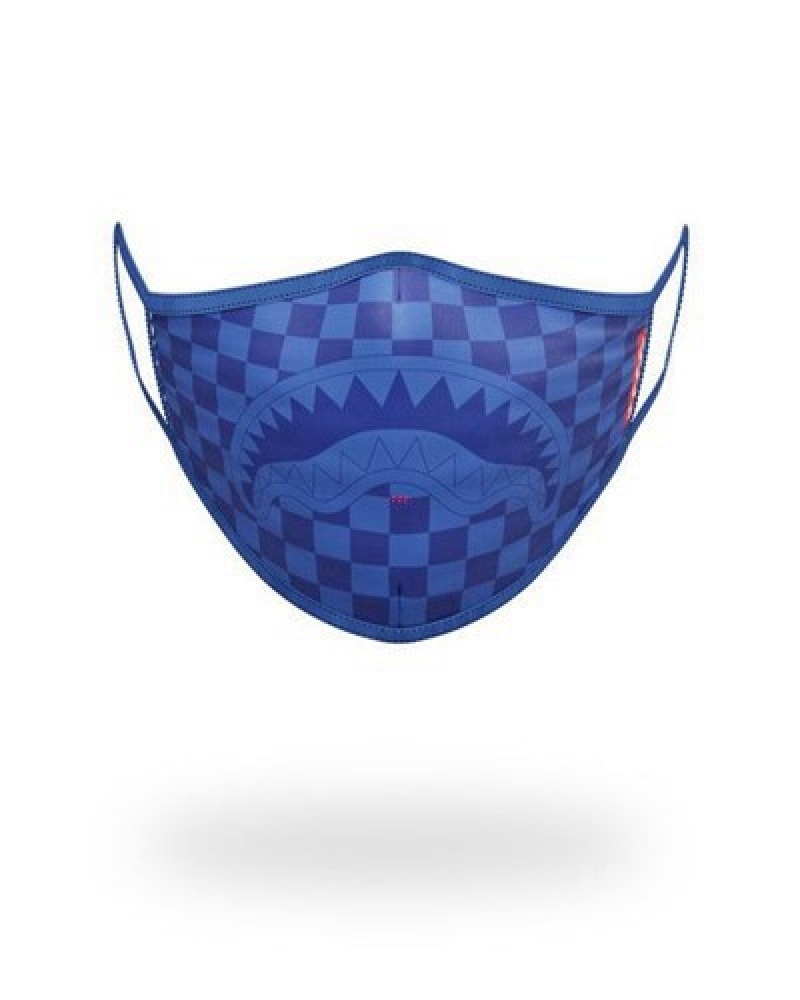 Blue Sprayground Sharks In Paris Form-fitting Face Masks | 42319-ENTV