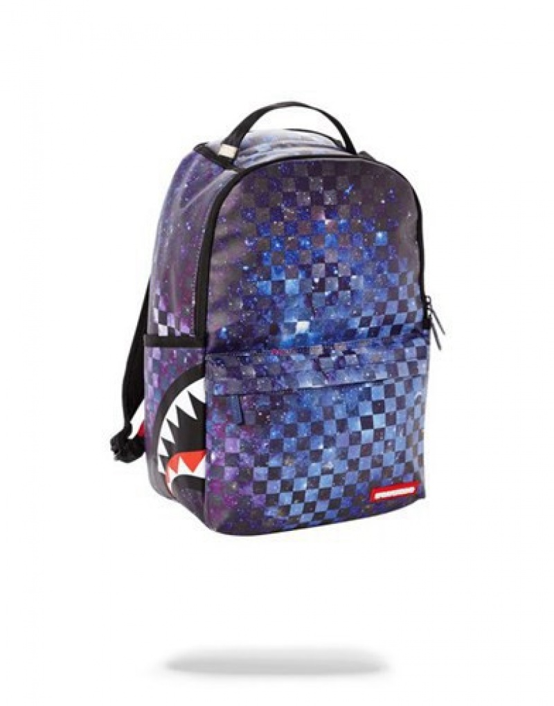 Blue Sprayground Sharks In Paris (Galaxy Edition) Backpacks | 03845-DZWG