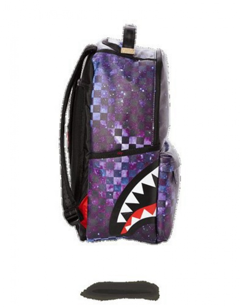 Blue Sprayground Sharks In Paris (Galaxy Edition) Backpacks | 03845-DZWG