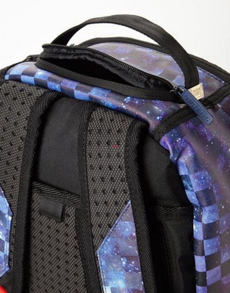 Blue Sprayground Sharks In Paris (Galaxy Edition) Backpacks | 03845-DZWG