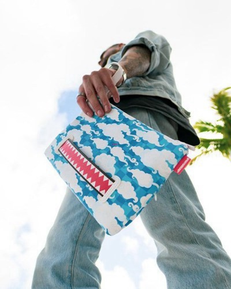 Blue Sprayground Skyborne Crossover Clutch Bag | 71623-YTGH