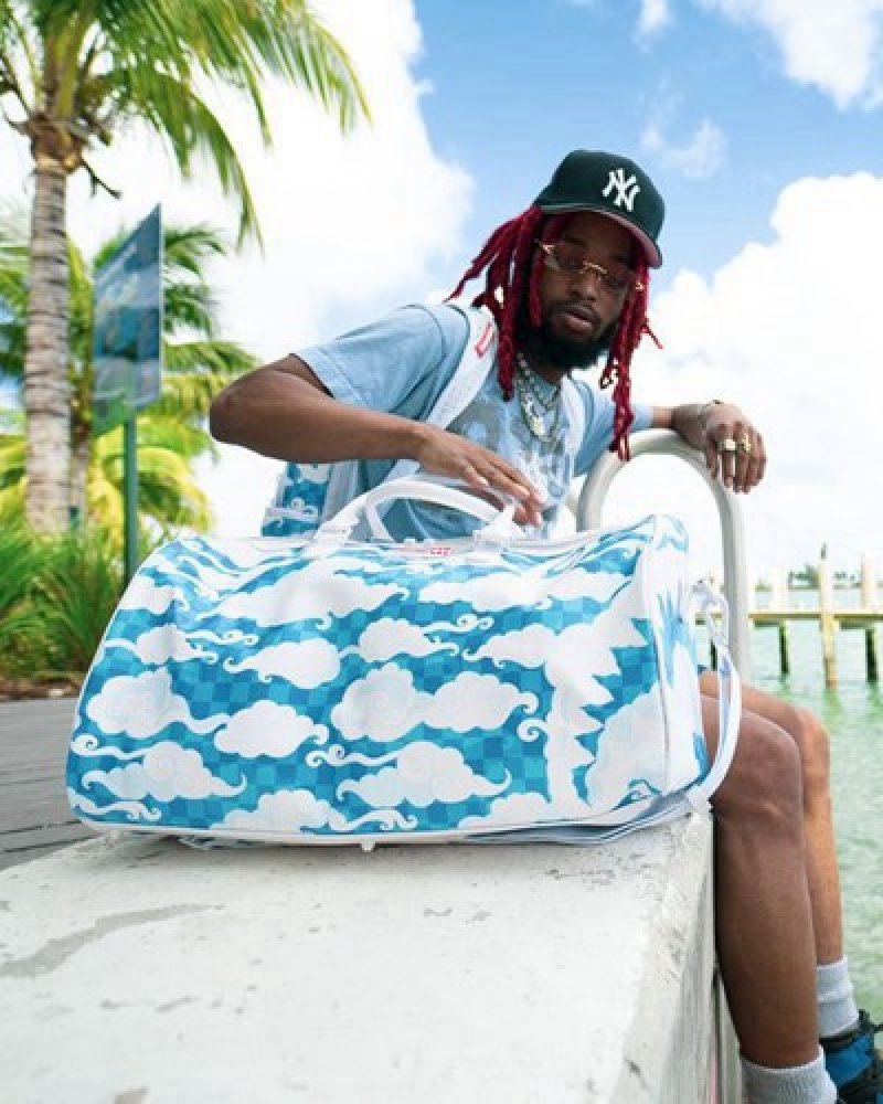 Blue Sprayground Skyborne Duffle Bags | 10649-PKJH