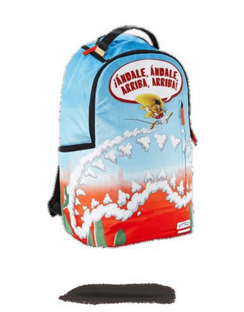 Blue Sprayground Speedy Gonzales Shark Backpacks | 28710-GISX