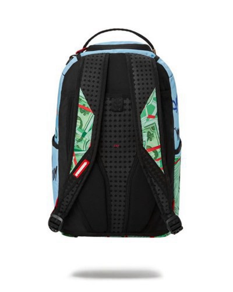 Blue Sprayground Spongebob Mr Krabs High Roller (Dlxr) Backpacks | 61438-WGVH