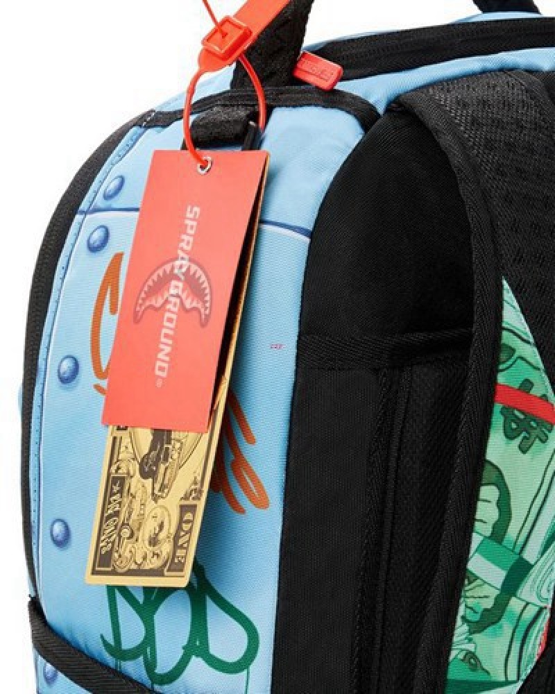 Blue Sprayground Spongebob Mr Krabs High Roller (Dlxr) Backpacks | 61438-WGVH