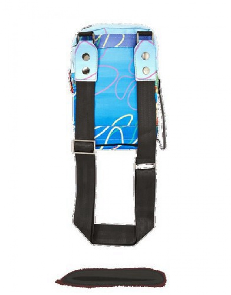 Blue Sprayground Spongebob Shark Crossbody Bags | 91870-EWRJ