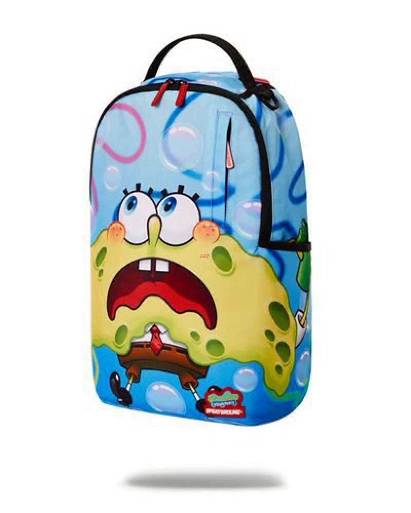 Blue Sprayground Spongebob Shark Shape Sponge (Dlxr) Backpacks | 50861-DANC