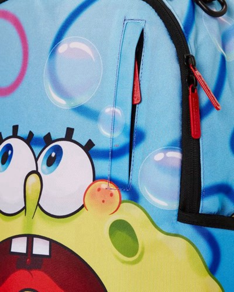 Blue Sprayground Spongebob Shark Shape Sponge (Dlxr) Backpacks | 50861-DANC