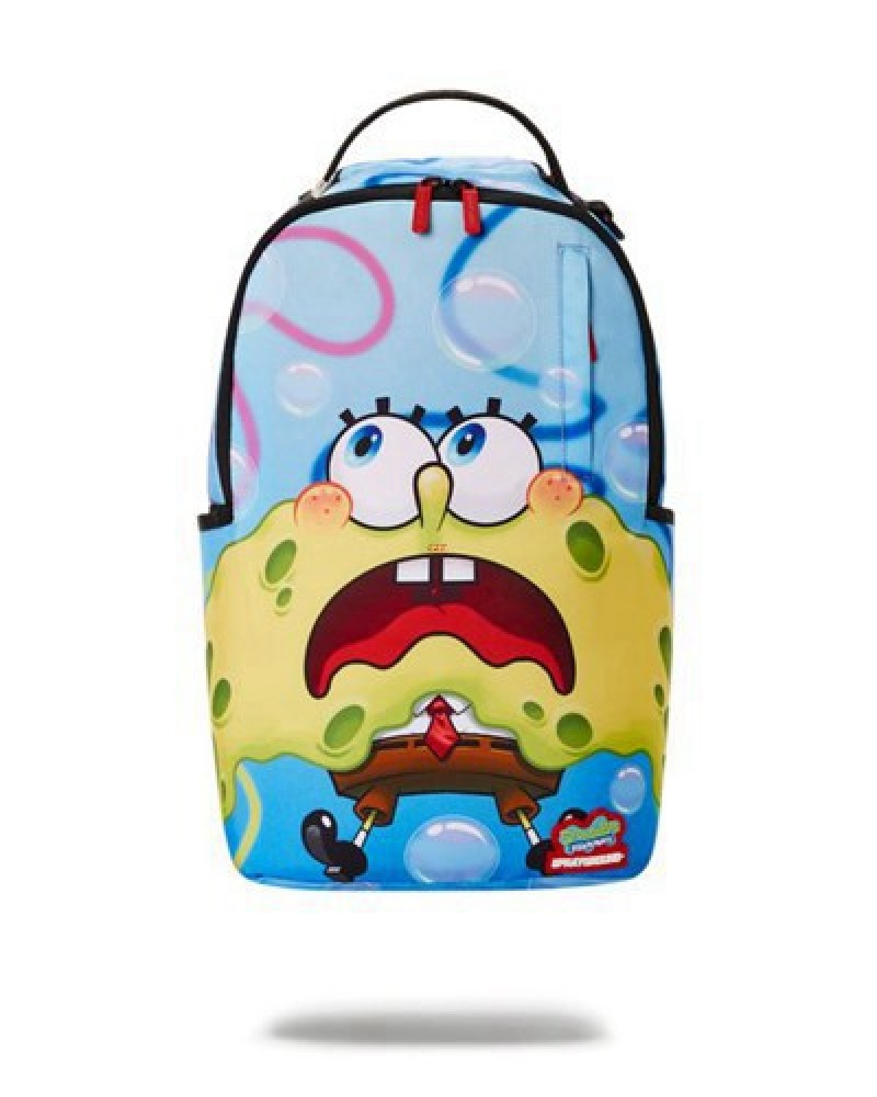 Blue Sprayground Spongebob Shark Shape Sponge (Dlxr) Backpacks | 50861-DANC