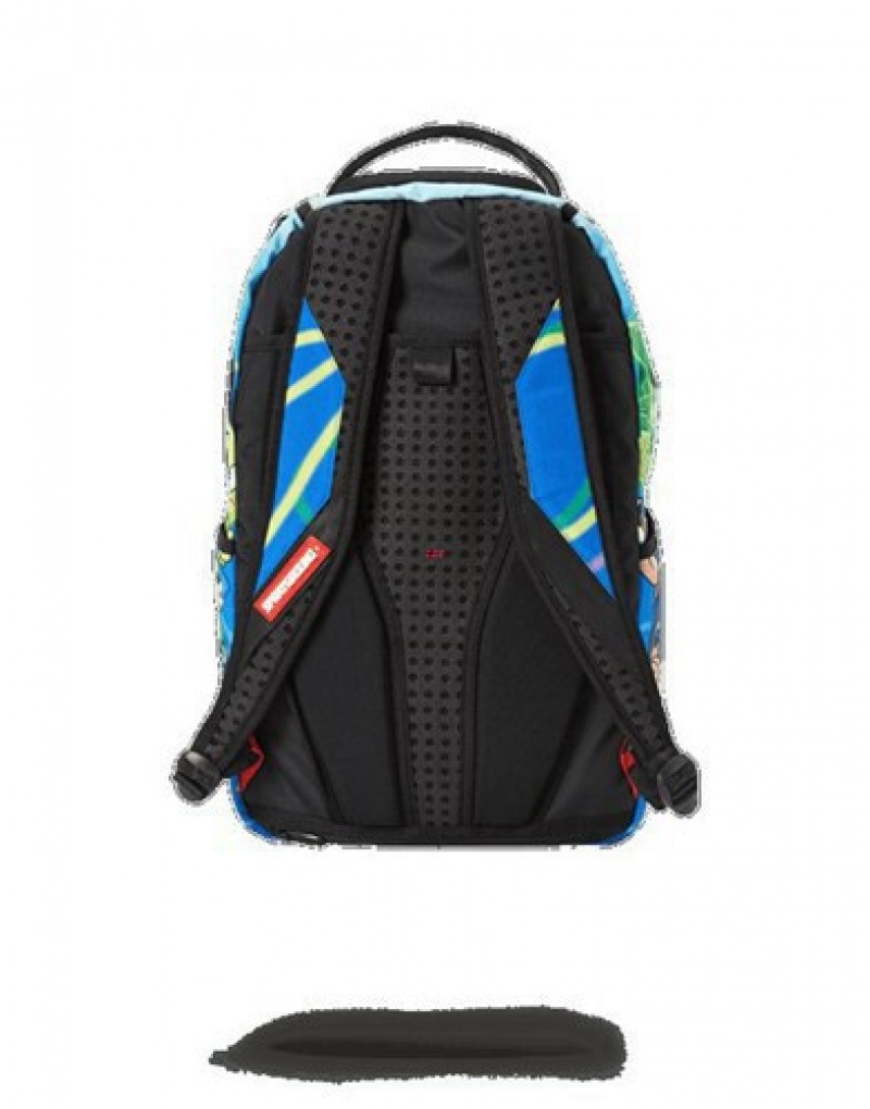 Blue Sprayground Spongebob Shark Squad Backpacks | 59728-IZRK