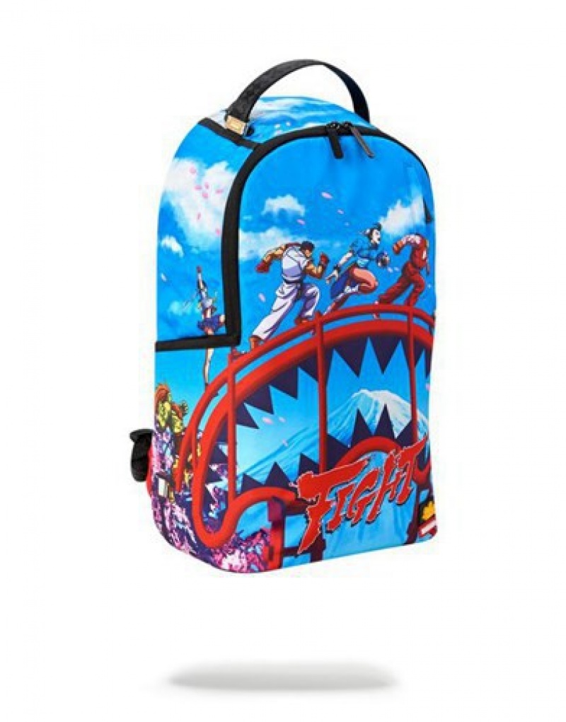 Blue Sprayground Street Fighter: On The Run Backpacks | 67215-OTEU