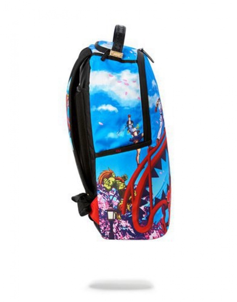 Blue Sprayground Street Fighter: On The Run Backpacks | 67215-OTEU