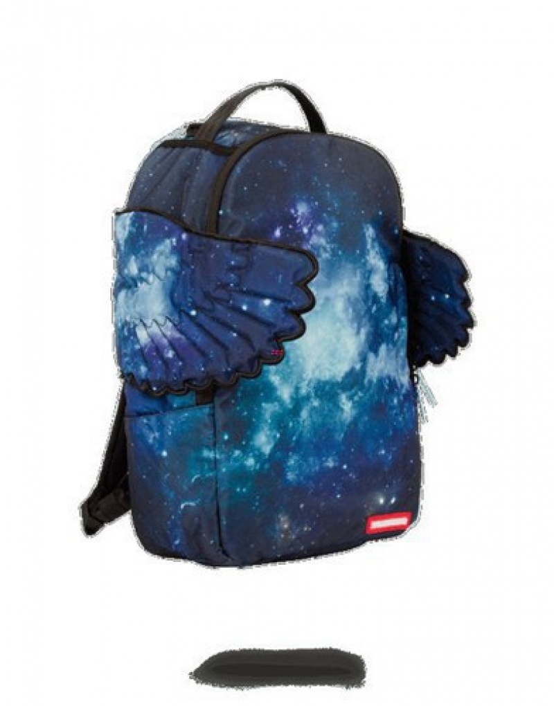 Blue Sprayground Tiff Galaxy Wings Backpacks | 35192-KNRJ