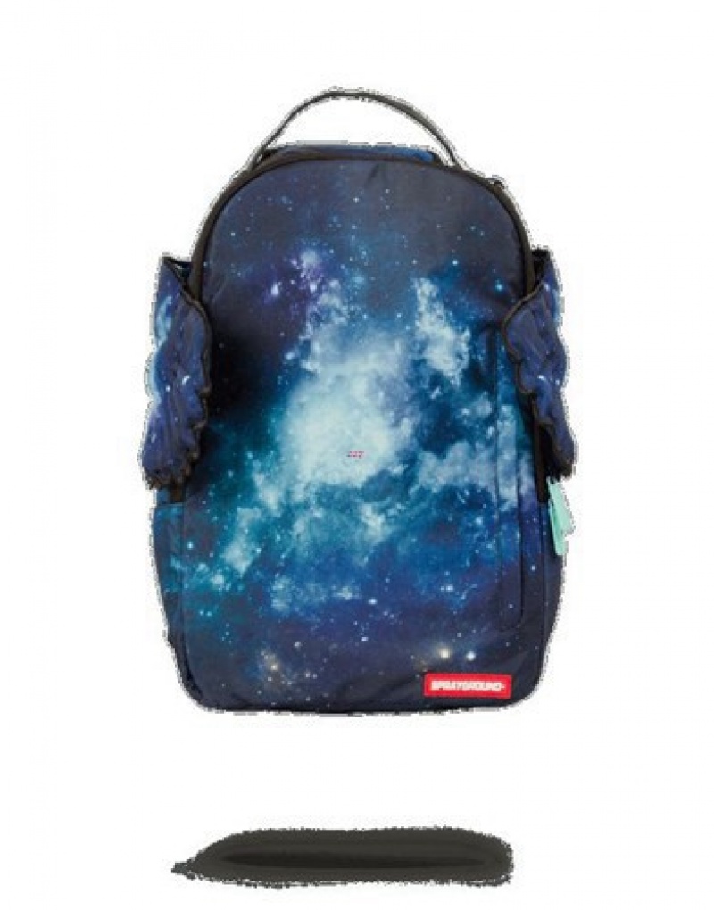 Blue Sprayground Tiff Galaxy Wings Backpacks | 35192-KNRJ