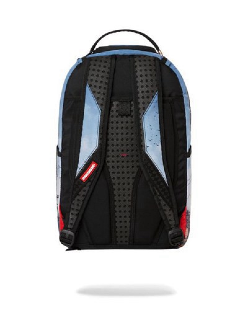 Blue Sprayground Under Construction Backpacks | 97354-ZSFQ