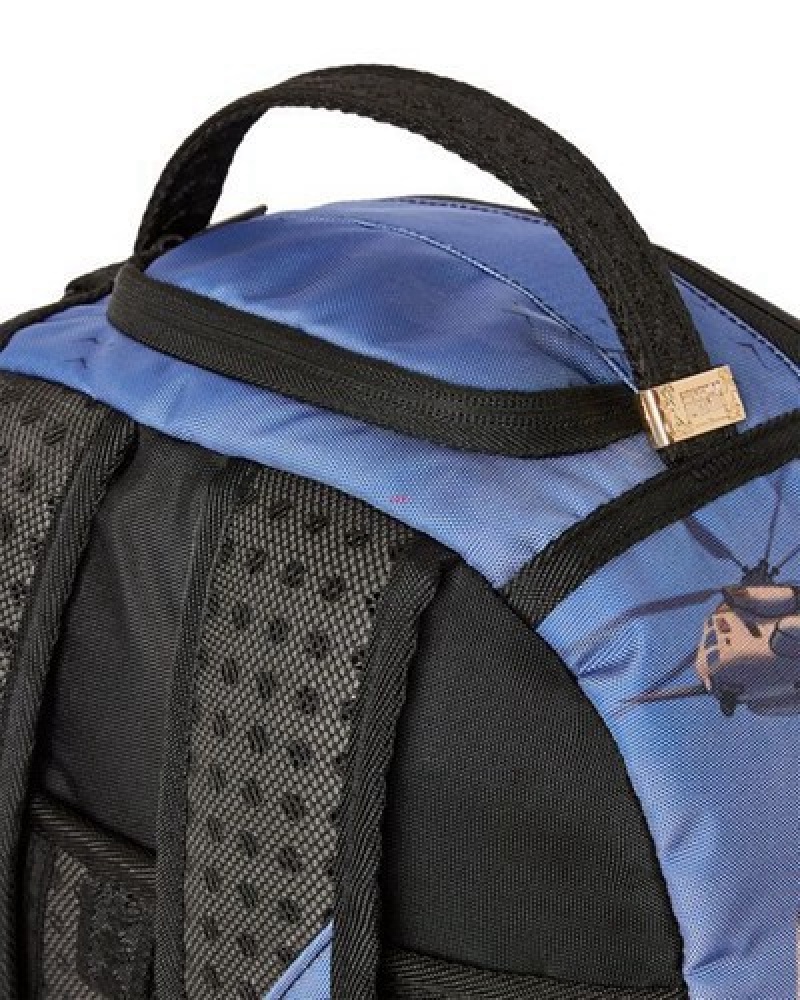 Blue Sprayground Under Construction Backpacks | 97354-ZSFQ