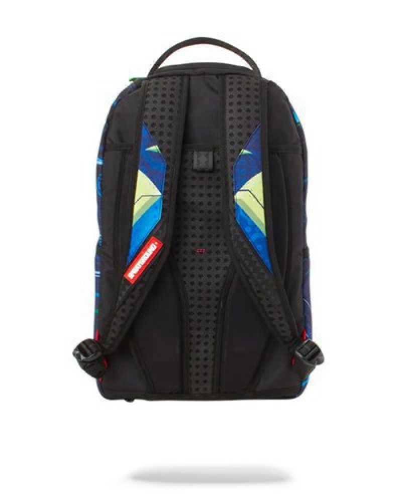 Blue Sprayground Xbox Shark Digital Sphere Backpacks | 07162-ILFA