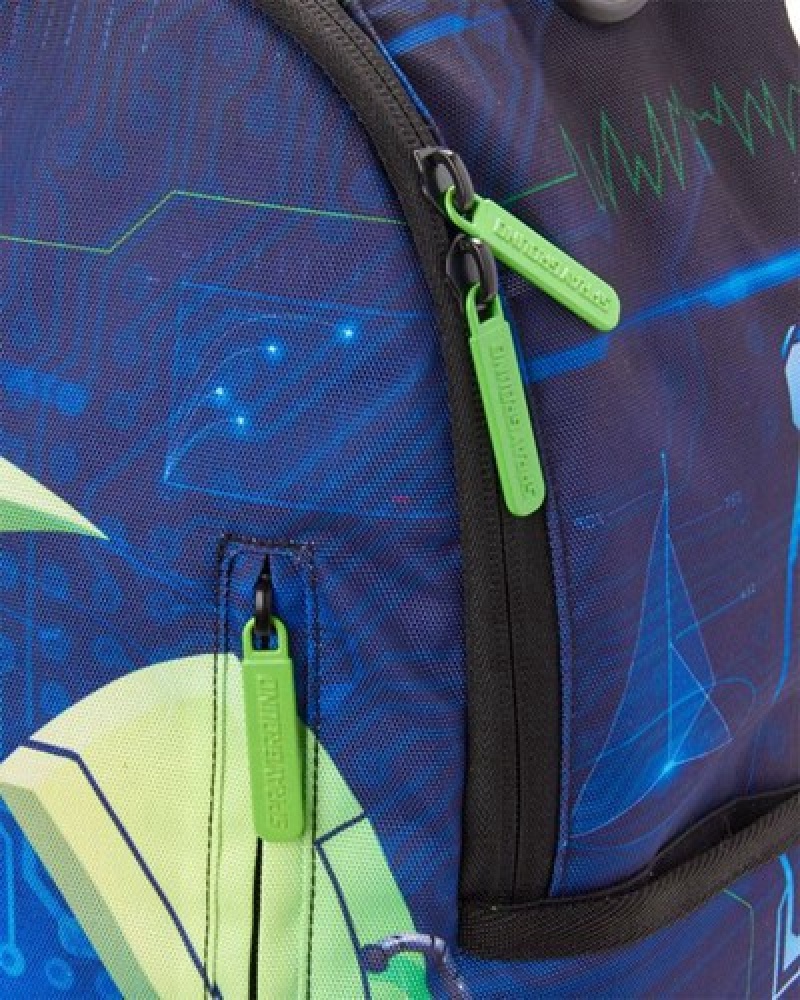 Blue Sprayground Xbox Shark Digital Sphere Backpacks | 07162-ILFA