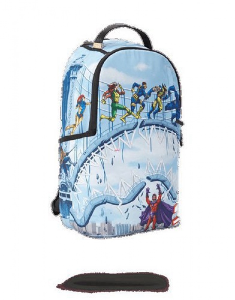 Blue Sprayground X-men On A Mission Shark Backpacks | 10748-SWAI