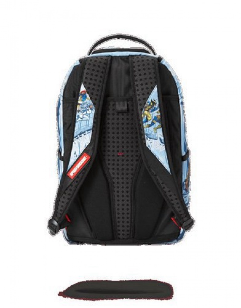 Blue Sprayground X-men On A Mission Shark Backpacks | 10748-SWAI