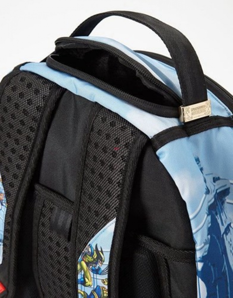 Blue Sprayground X-men On A Mission Shark Backpacks | 10748-SWAI