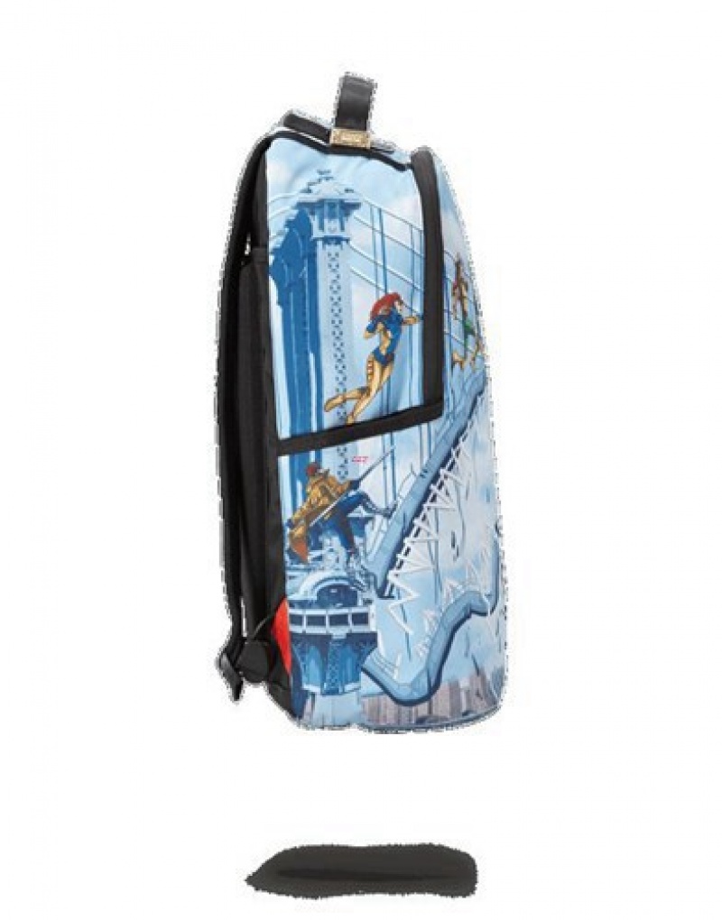 Blue Sprayground X-men On A Mission Shark Backpacks | 10748-SWAI