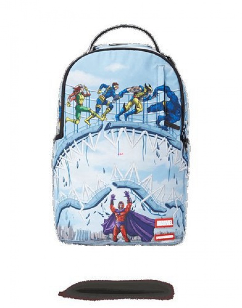 Blue Sprayground X-men On A Mission Shark Backpacks | 10748-SWAI